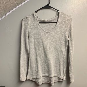 Grey Long Sleeve Hooded Shirt